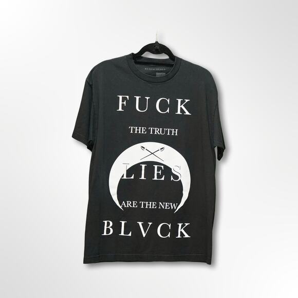 Black Scale Men's Black and White Graphic Tee - L - Picture 1 of 2